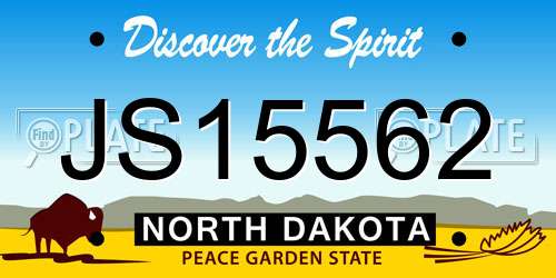 JS15562 North Dakota License Plate