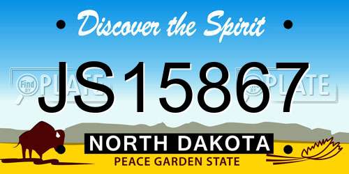 JS15867 North Dakota License Plate