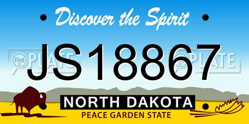 JS18867 North Dakota License Plate