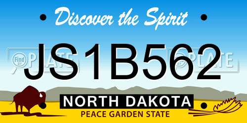JS1B562 North Dakota License Plate