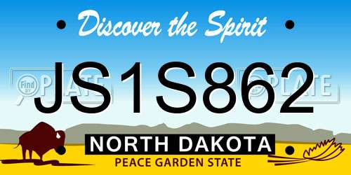 JS1S862 North Dakota License Plate
