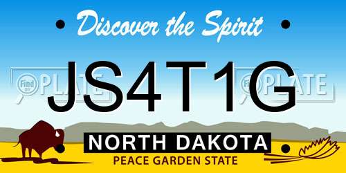 JS4T1G North Dakota License Plate