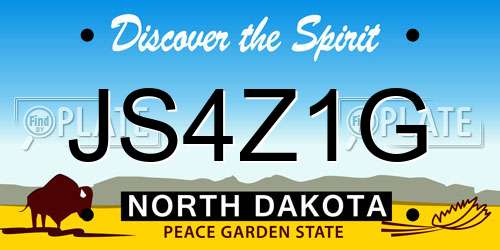 JS4Z1G North Dakota License Plate