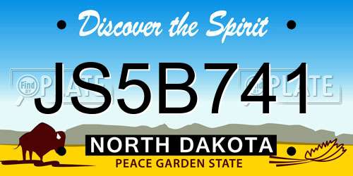 JS5B741 North Dakota License Plate