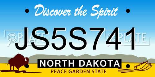 JS5S741 North Dakota License Plate
