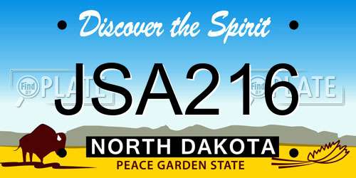 JSA216 North Dakota License Plate