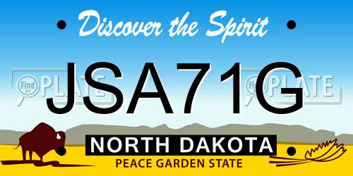 JSA71G North Dakota License Plate