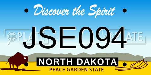 JSE094 North Dakota License Plate