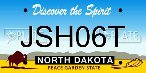 JSH06T North Dakota License Plate