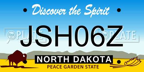 JSH06Z North Dakota License Plate