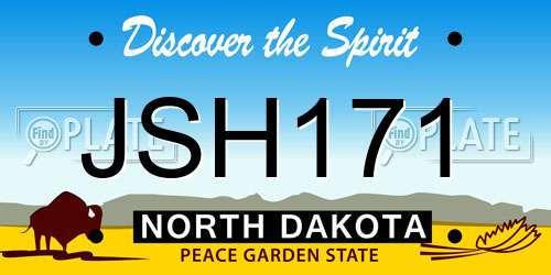 JSH171 North Dakota License Plate