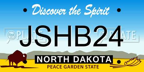 JSHB24 North Dakota License Plate