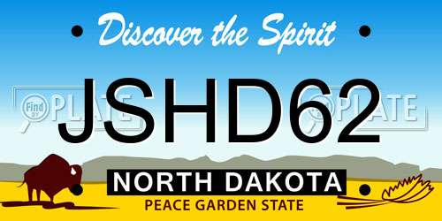JSHD62 North Dakota License Plate