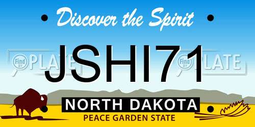 JSHI71 North Dakota License Plate