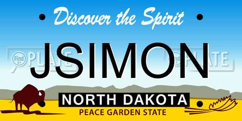 JSIMON North Dakota License Plate