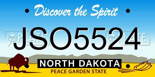 JSO5524 North Dakota License Plate