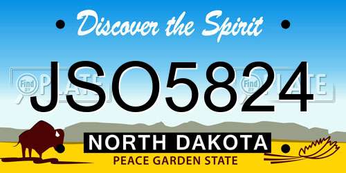 JSO5824 North Dakota License Plate