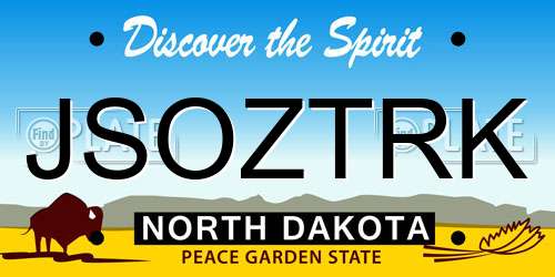 JSOZTRK North Dakota License Plate