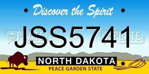 JSS5741 North Dakota License Plate