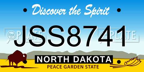 JSS8741 North Dakota License Plate
