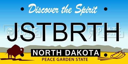 JSTBRTH North Dakota License Plate