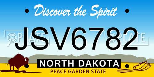 JSV6782 North Dakota License Plate