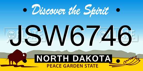 JSW6746 North Dakota License Plate