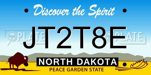 JT2T8E North Dakota License Plate