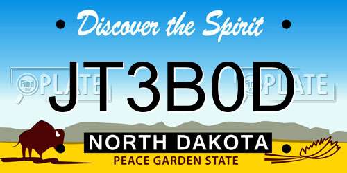 JT3B0D North Dakota License Plate