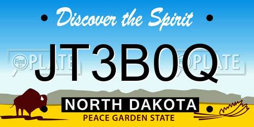 JT3B0Q North Dakota License Plate