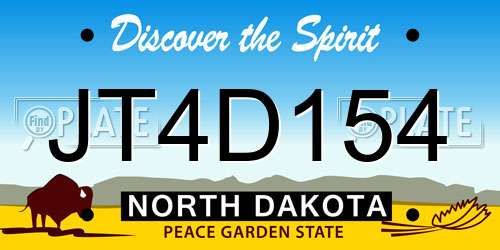 JT4D154 North Dakota License Plate