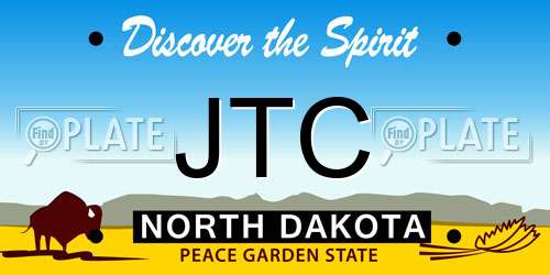 JTC North Dakota License Plate
