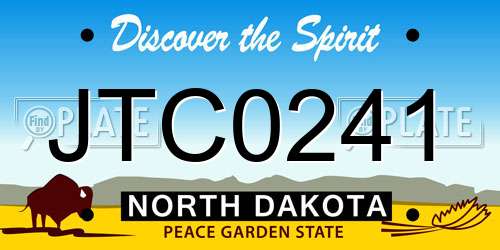 JTC0241 North Dakota License Plate
