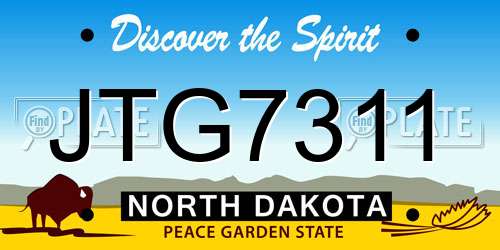 JTG7311 North Dakota License Plate