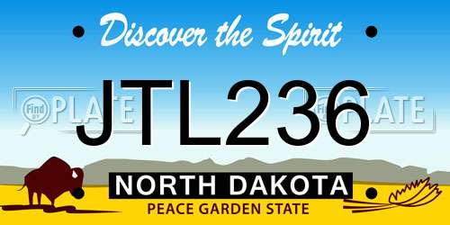 JTL236 North Dakota License Plate