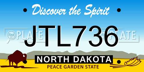 JTL736 North Dakota License Plate