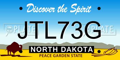 JTL73G North Dakota License Plate