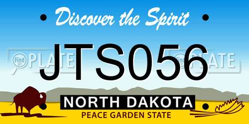 JTS056 North Dakota License Plate