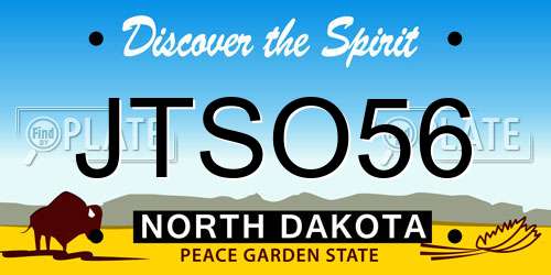 JTSO56 North Dakota License Plate