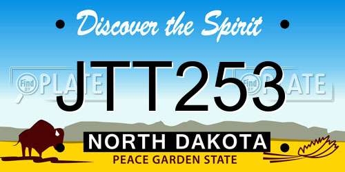 JTT253 North Dakota License Plate