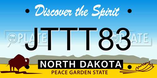 JTTT83 North Dakota License Plate