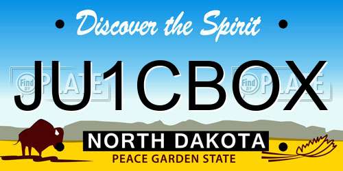 JU1CBOX North Dakota License Plate