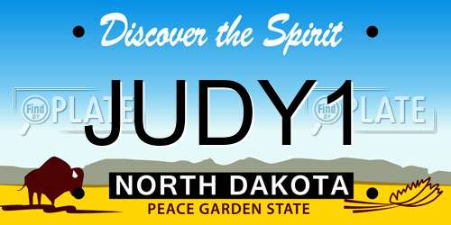 JUDY1 North Dakota License Plate