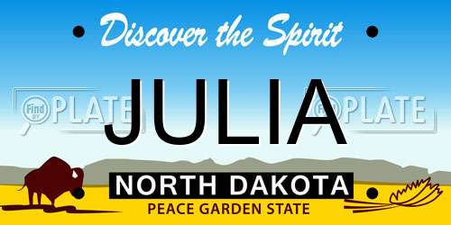 JULIA North Dakota License Plate