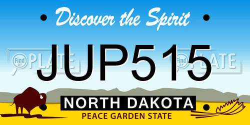 JUP515 North Dakota License Plate