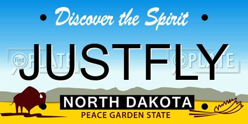 JUSTFLY North Dakota License Plate