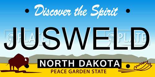 JUSWELD North Dakota License Plate