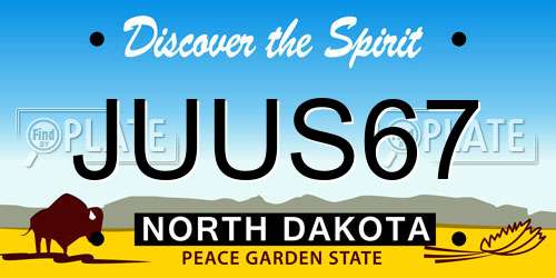 JUUS67 North Dakota License Plate
