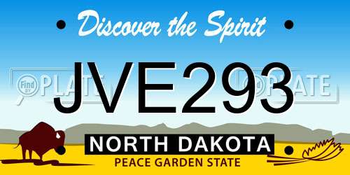 JVE293 North Dakota License Plate