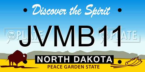 JVMB11 North Dakota License Plate
